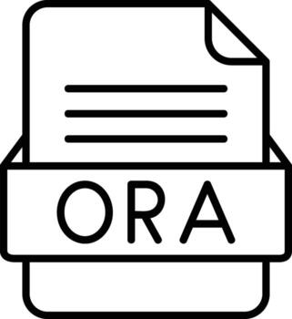 ORA File Format Line Icon vector
