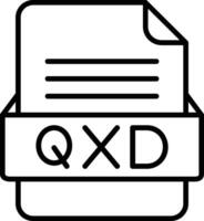 QXD File Format Line Icon vector