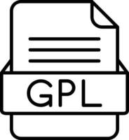 GPL File Format Line Icon vector