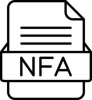 nfa archivo formato línea icono vector