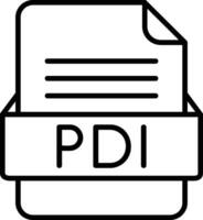 PDI File Format Line Icon vector