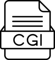 CGI File Format Line Icon vector