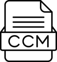 CCM File Format Line Icon vector