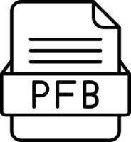 PFB File Format Line Icon vector