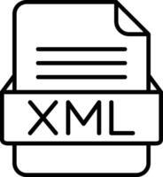 XML File Format Line Icon vector