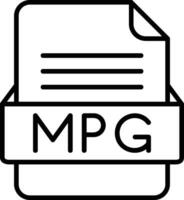 MPG File Format Line Icon vector