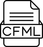 cfml archivo formato línea icono vector