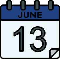 13 June Filed Icon vector