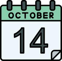 14 October Filled Icon vector