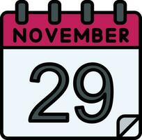 29 November Filled Icon vector