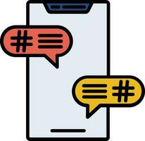 Hashtag Filled Icon vector