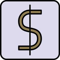 dólar símbolo lleno icono vector