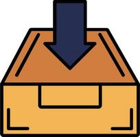 Inbox Glyph Icon vector