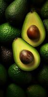 close upavocado with water droplets on it, Generative AI photo