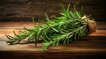 AI Generative A bunch of organic rosemary for oil infusing and cooking photo