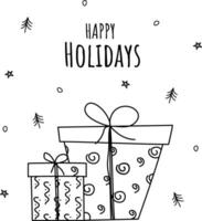 Minimalistic hand-drawn banner of Holidays doodle illustration isolated on a white background vector