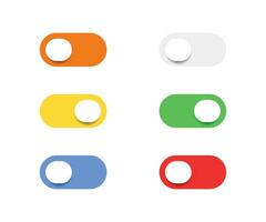 On and Off toggle switch buttons. Flat style switch buttons set vector illustration.