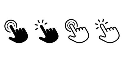 mano hacer clic icono vector. puntero firmar y símbolo. mano cursor icono vector