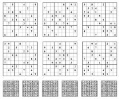 Sudoku game set  with answers. Simple vector design