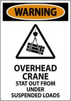 Warning Sign, Overhead Crane Suspended Loads vector