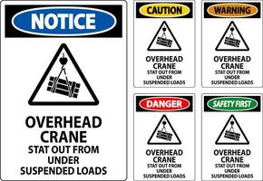 Caution Sign, Overhead Crane Suspended Loads vector