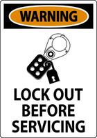 Warning Sign, Lock Out Before Servicing vector