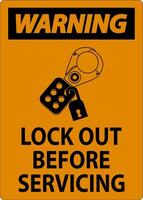 Warning Sign, Lock Out Before Servicing vector