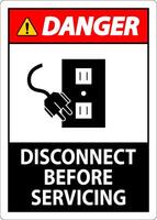 Danger Sign Disconnect Before Servicing vector