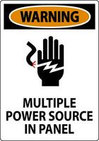 Warning Sign Multiple Power Source In Panel vector