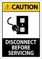 Caution Sign Disconnect Before Servicing vector