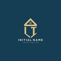 initial letter LI with simple house roof creative logo design for real estate company vector