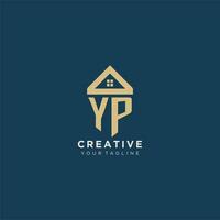 initial letter YP with simple house roof creative logo design for real estate company vector