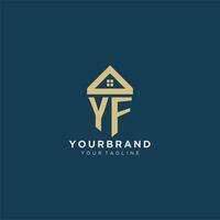 initial letter YF with simple house roof creative logo design for real estate company vector