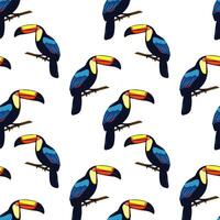 Bright toucan seamless pattern vector