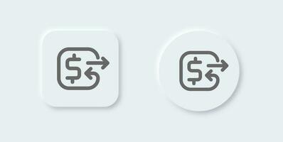 Transfer line icon in neomorphic design style. Exchange signs vector illustration.