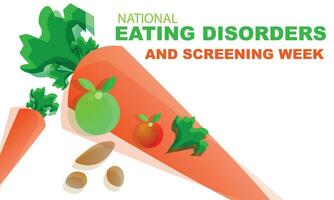 National eating disorders and screening week. background, banner, card, poster, template. Vector illustration.