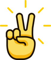 Sieg Hand Symbol Emoji Aufkleber png