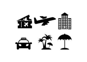 Traveling icon set silhouette design template isolated vector