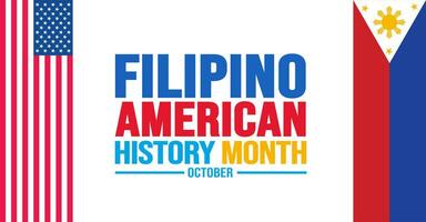 octubre es filipino americano historia mes antecedentes modelo. fiesta concepto. fondo, bandera, cartel, tarjeta, y póster diseño modelo con texto inscripción y estándar color. vector