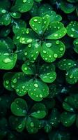 A Bunch of clover leaf background, Generative AI photo