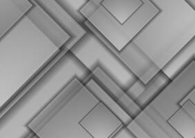 Grey silver glossy squares abstract technology background vector