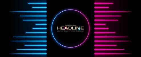 Sci-fi retro laser neon abstract background vector