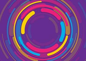 Colorful minimal geometric paper circles abstract background vector