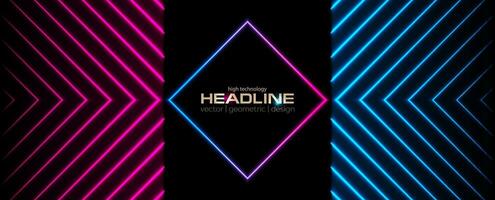 Sci-fi retro laser neon abstract geometry background vector