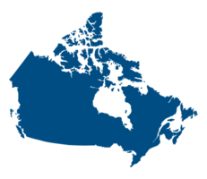 kaart van Canada in blauw kleur. Canadees kaart. png