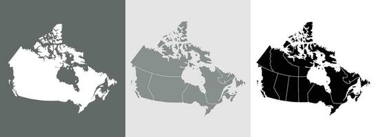 Map of Canada set. Canadian map set vector