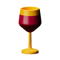 wine glass 3d rendering icon illustration png