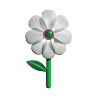 white flower 3d rendering icon illustration png