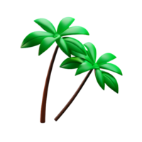 tropical leaves 3d rendering icon illustration png