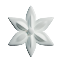 blanc fleur 3d le rendu icône illustration png